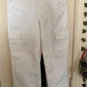 Hollister White Cargo Jeans Straight Fit